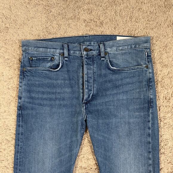 Rag & Bone Jeans Mens 34x32 (34x29) Blue Fit 2 Slim Button Fly - Picture 2 of 11